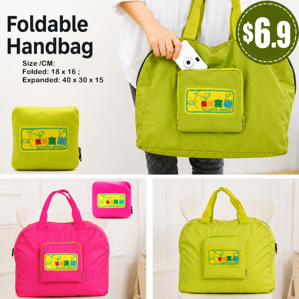 【2 Colors】Foldable Handbag-Rejoice always 折叠包-常常喜乐