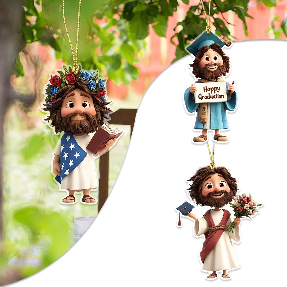 2D Cartoon character acrylic pendant 卡通挂饰 – Happy Graduation 毕业啦 | Flower bouquet