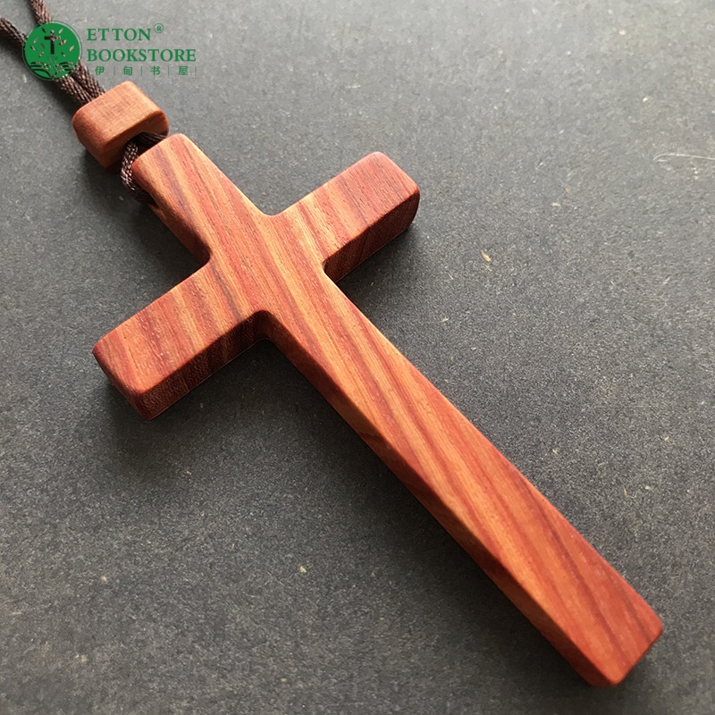 Wooden Cross Necklace - Initial Heart77 檀木十字架项链 - 初心 - Image 4