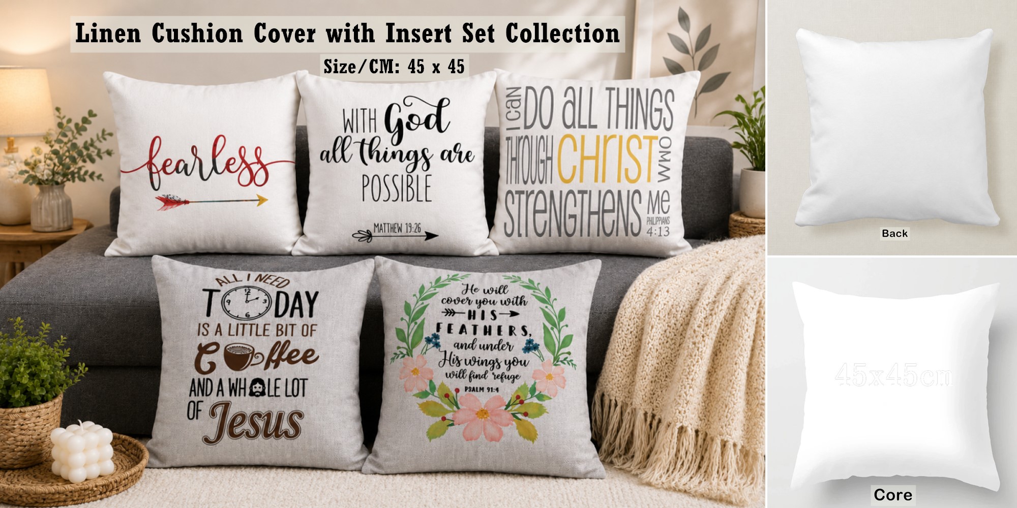 Scripture Pillow & Core Set from a Singapore Christian bookstore - Etton