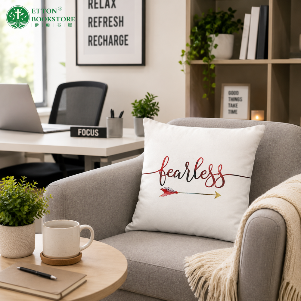45X45cm Linen Cushion Cover With Insert Set -Fearless