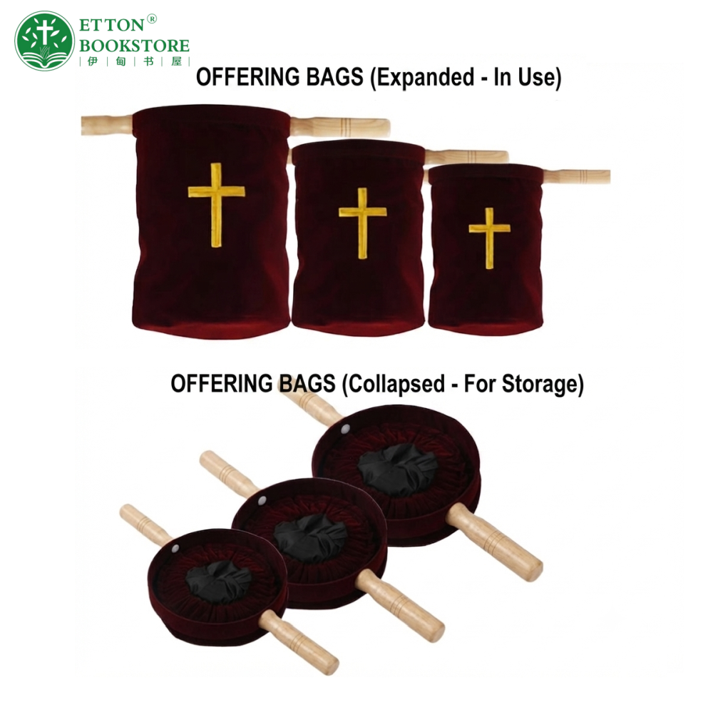 【Pre-order】Church Offering Bag w/Handle - Burgundy H30 × Dia. 23 cm - Image 6
