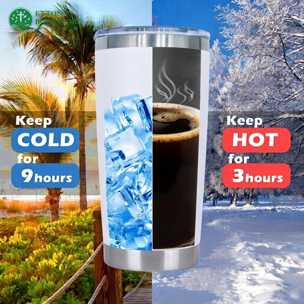 600ml Travel Mug -Be Strong and Courageous. Joshua 1:9 手持商务杯 - Image 5