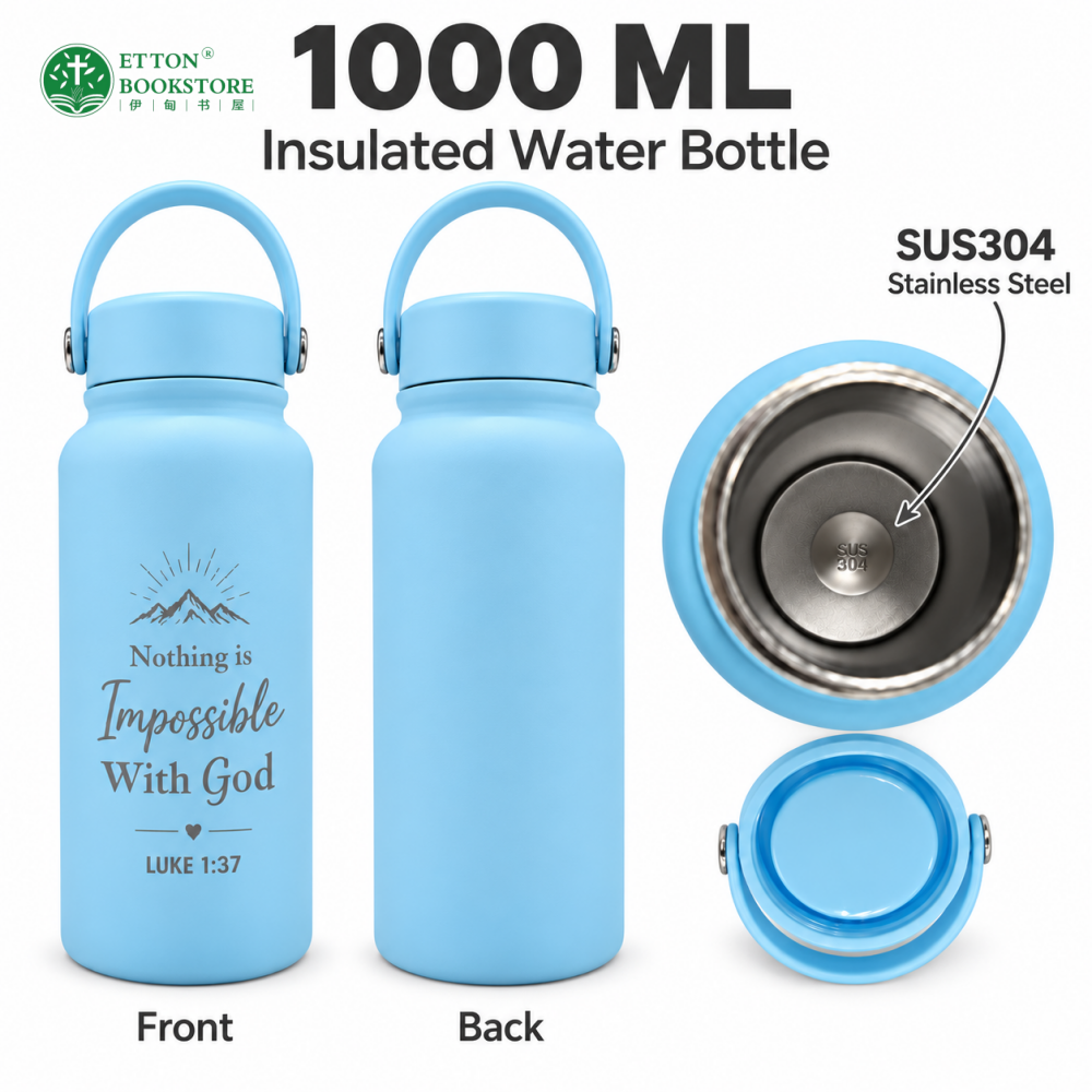 1L Tumbler Bottle with Handle 保温随行水瓶 - Nothing Is Impossible With God (Luke 1:37) - Image 4