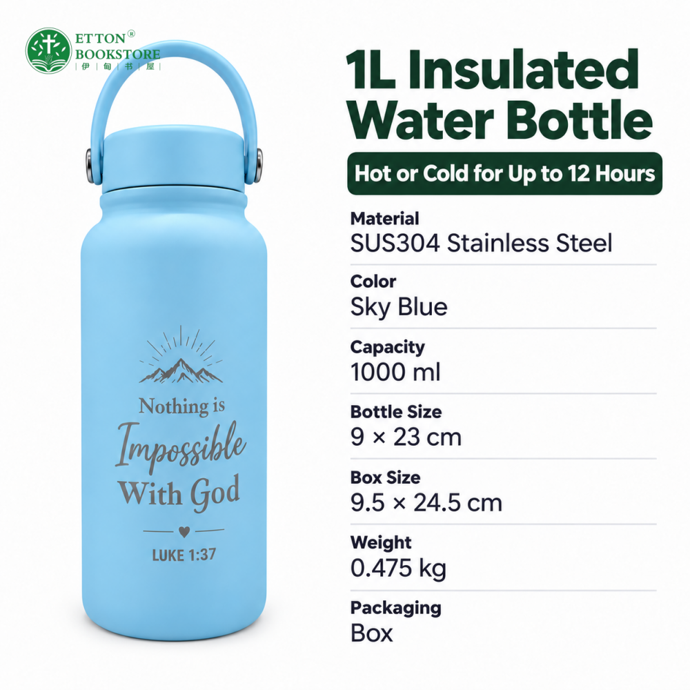 1L Tumbler Bottle with Handle 保温随行水瓶 - Nothing Is Impossible With God (Luke 1:37) - Image 5